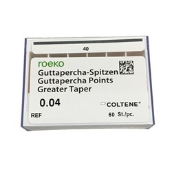 Roeko Greater Taper Gutta Percha Points - Size 40 - 0.04 Taper, 60-Pack