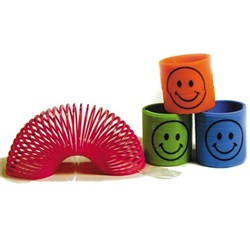 Sherman Mini Slinky with Faces - Assorted Colours, 48-Pack