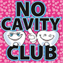 Sherman No Cavity Club Stickers - Novelty Designs - Roll of 100 Stickers
