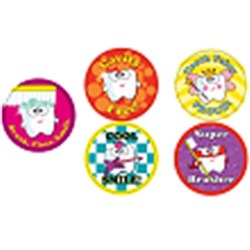 Sherman Assorted Dental Stickers - Novelty Designs - Roll of 100 Stickers