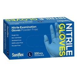 Saniflex Nitrile PF ExamGloves Large Box of 100