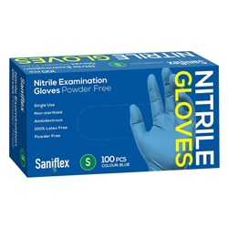 Saniflex Nitrile PF ExamGloves Small Box of 100