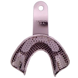 Superior Stainless Steel Impression Tray - Perforated - Depressed - Anterior Lower - Large
