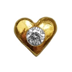 Twinkles - Tooth Jewellery - Heart with Diamond 0,010ct - Gold 22k