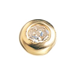 Twinkles - Tooth Jewellery - Round with Diamond 0,010ct - Gold 22k