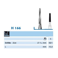 Komet Tungsten Carbide Bur - H166-021 - Lindemann - Slow Speed, Right Angle Long (RAL), 5-Pack