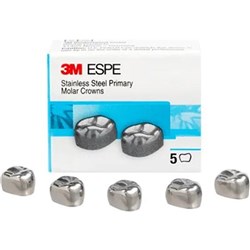 3M Crown SlimFit - Stainless Steel Primary Molar Crowns - JDUR4, 5-Pack