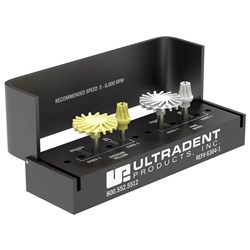 Ultradent Jiffy Polisher - Natural Composite Polishing Kit - RA, 4-Pack with Aluminium Block