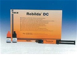 Voco Rebilda DC - Adhesive Core Build-Up - Quick Mix Intro Set - Dentine - 50g Cartridge, 1-Pack and Mixing Tips