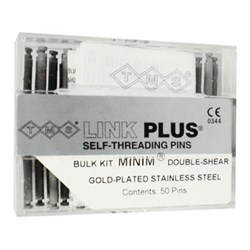 Coltene TMS Link Plus - Self Threading Pins - Minim - 0.525mm - Double Shear - Gold Plated Silver, 60-Pack