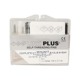 Coltene TMS Link Plus - Self Threading Pins - Minim - 0.525mm - Single Shear - Titanium Alloy, 24-Pack