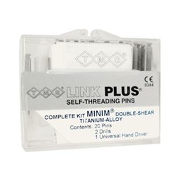 Coltene TMS Link Plus - Self Threading Pins - Minim - 0.525mm - Double Shear - Titanium Alloy, 24-Pack