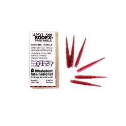 Coltene KODEX Minikin Drills - 0.425 x 1.5mm - Red - Long Shank, 6-Pack
