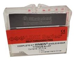 Coltene TMS Link - Parapulpal Pins - Minikin - 0.525mm - Red - Single Shear - Gold Plated Stainless Steel, 50-Pack