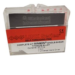 Coltene TMS Link - Parapulpal Pins - Minikin - Red - 0.425mm - Single Shear - Titanium Alloy, 20-Pack