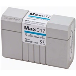 Coltene Max Restorative Pins - Complete Kit - 0.425mm Blue Titanium, 25-Pack