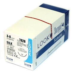 LOOK Silk Suture, 782, 3/0, 26mm, C26 Circle Reverse Cut, 12-Pack