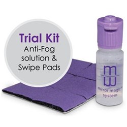 Zirc Mirror Magic - Antifog Solution - Trial Kit - 6ml Bottles, 2-Pack with 24 Swipe Pads