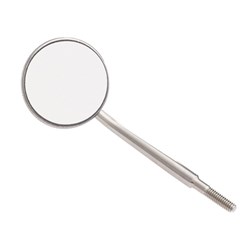 ZIRC Crystal Stainless Steel Mouth Mirror Head - Size 4 - Simple Stem, 12-Pack