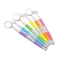 ZIRC Crystal HD Mouth Mirror - Soft Grip - Neon Assorted -#4, 12-Pack
