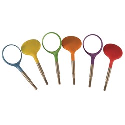 ZIRC Crystal Plastic Mirror Head - Vibrant Assorted - Size 4 - Simple Stem -, 12-Pack