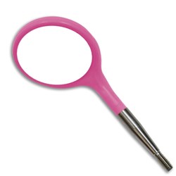 ZIRC Crystal Plastic Mirror Head - Neon Pink - Simple Stem - Size 4, 12-Pack