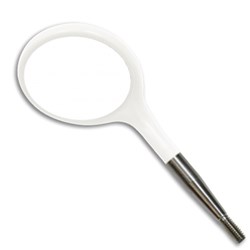 ZIRC Crystal Plastic Mirror Head - White - Simple Stem - Size 5, 12-Pack