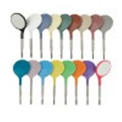 ZIRC Crystal Plastic Mirror Head - Grey - Simple Stem - Size 5, 12-Pack