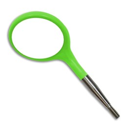 ZIRC Crystal Plastic Mirror Head - Neon Green - Simple Stem - Size 5, 12-Pack