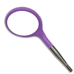 ZIRC Crystal Plastic Mirror Head - Neon Purple - Simple Stem - Size 5, 12-Pack