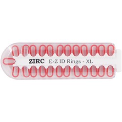 ZIRC E Z ID Rings for Instruments - Extra Large - Red, 25-Pack