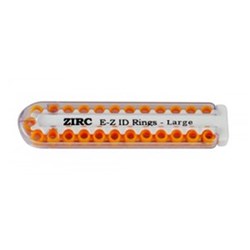 ZIRC E Z ID Rings for Instruments - Large - Neon Orange - 6.35mm, 25-Pack