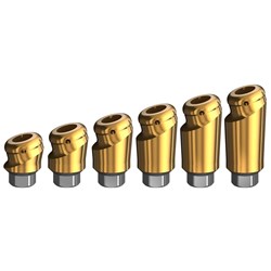 Locator Angled Abut BH Tapered Hex 3.5mm Gold Height 7.5mm