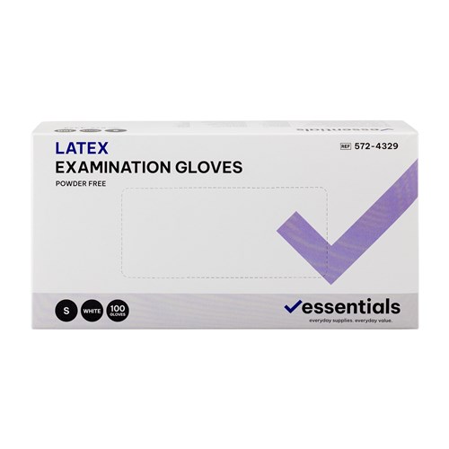 5724329-C - Essentials Latex Exam Gloves Powder Free S Carton 10 x 100