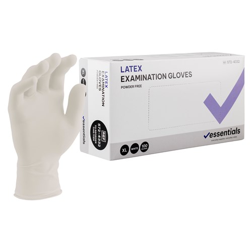 HSE-5724332-C - Essentials Latex Exam Gloves Powder Free XL Carton 10 x 100