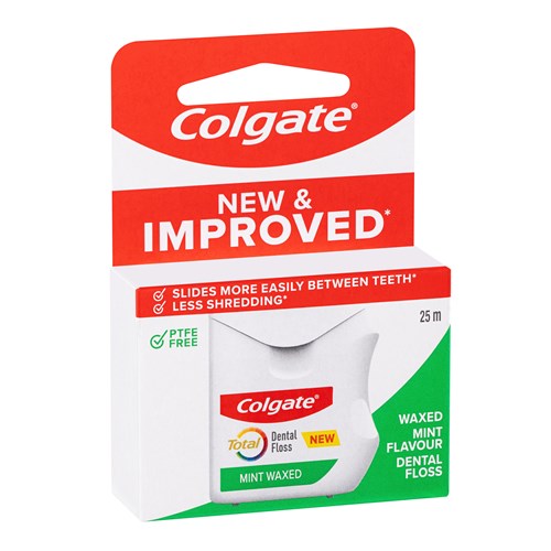 CG-1221707N - Colgate Total Mint Waxed Durable Dental Floss 25m x 6