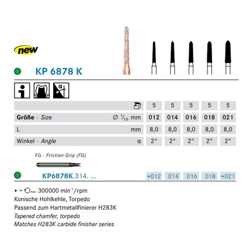 DKP6880314014X5 DIAO Diamond FG Bur #KP6880-014 Cylinder round 