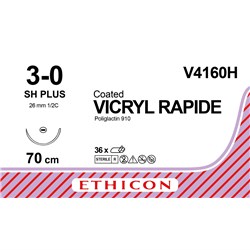 JJ-V4160H - SUTURE Ethicon Vicryl Rap 26mm 3/0 SH 1/2circ taper point x36