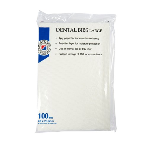 HS-9884945 HS Dental Bibs Large 4ply paper 28.5 x 43cm