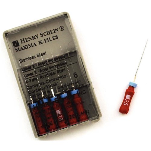 K File MAXIMA 21mm Size 25 Red Pk of 6