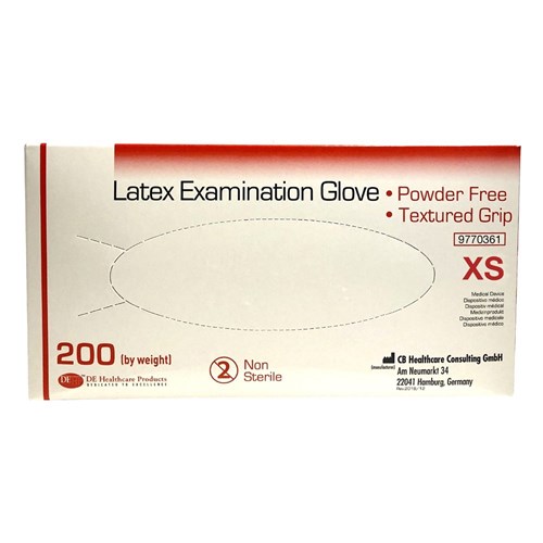 HSD-9770361 - DE Latex Pwd Free Glove Extra Small 
