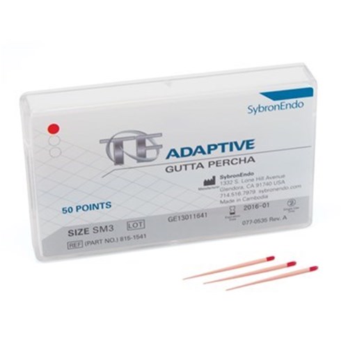 KERR TF ADAPTIVE Gutta Percha Points Small Red Pk 50 SM3