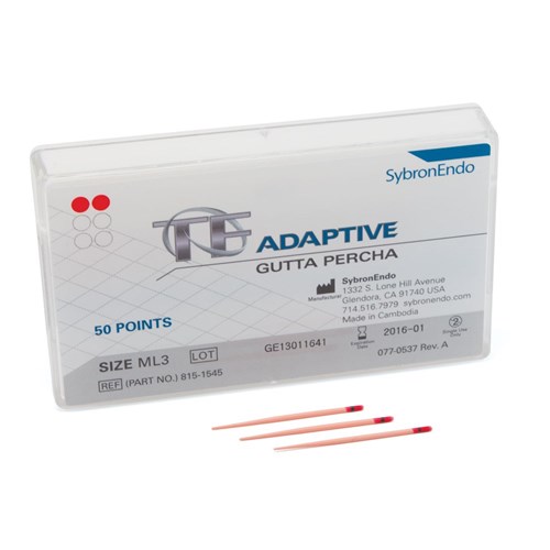 KERR TF ADAPTIVE Gutta Percha Points Medium/Large Red Pk 50 ML3
